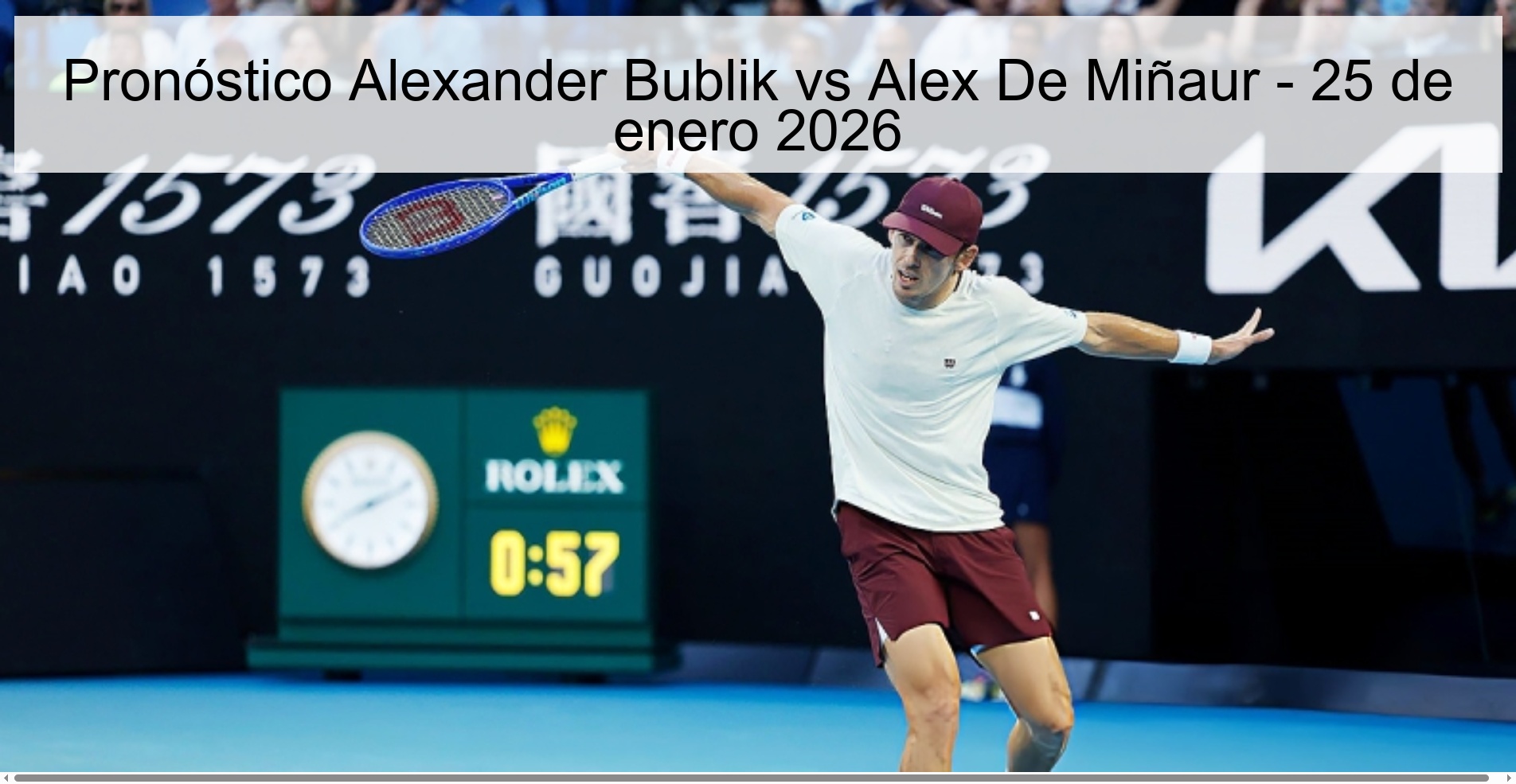Alexander Bublik vs Alex De Minaur Prediction - January 25, 2026 Alexander Bublik vs Alex De Minaur Prediction - January 25, 2026