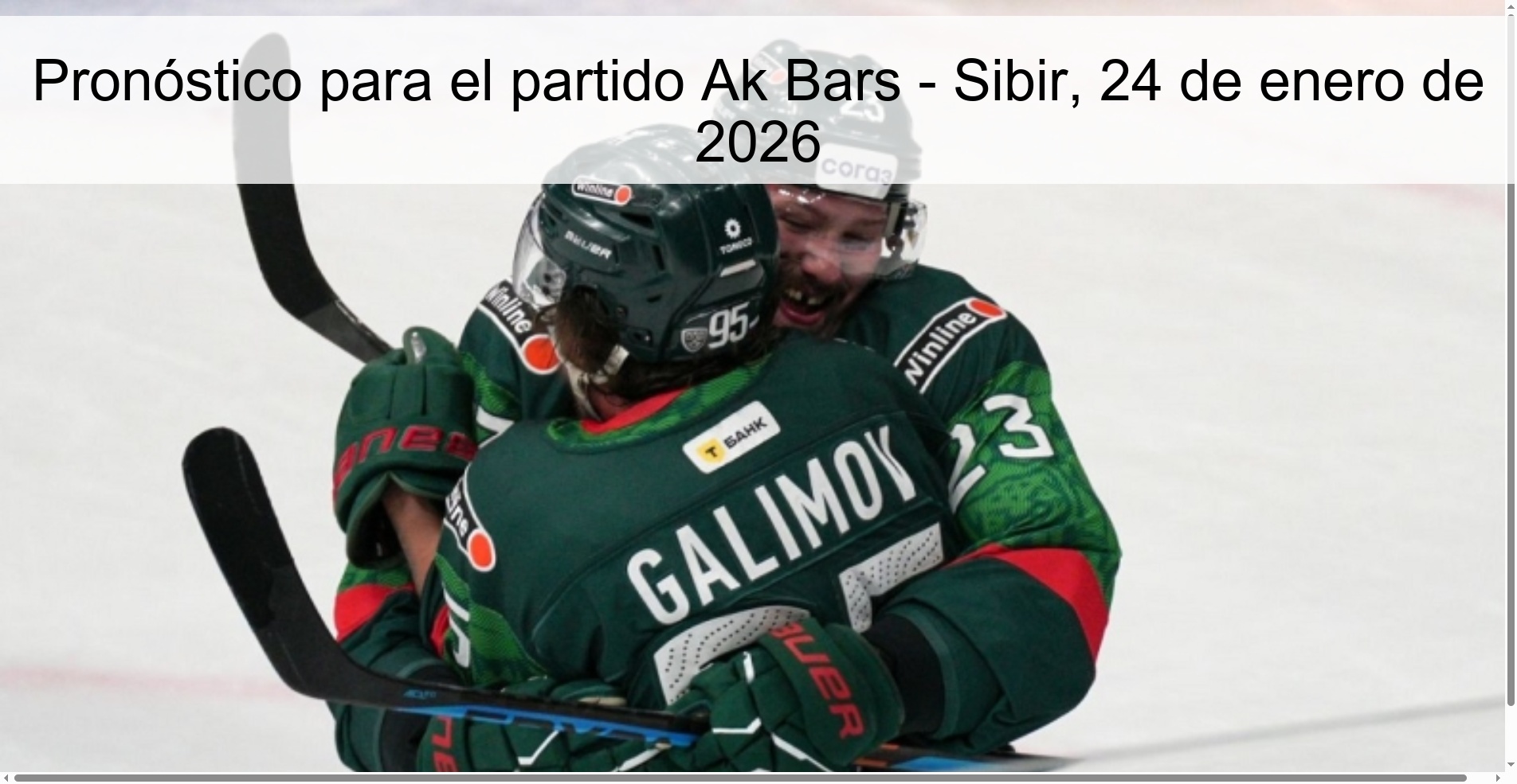 Prediction for the match Ak Bars - Sibir, January 24, 2026