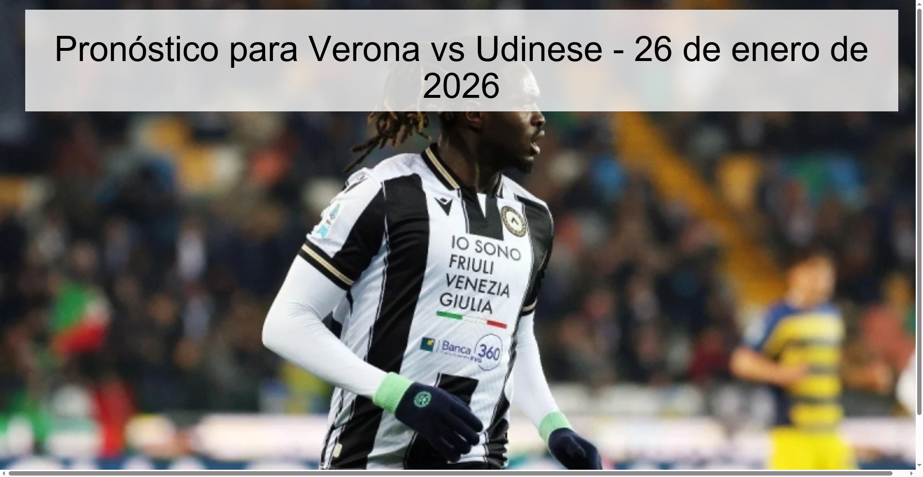 Prediction for Verona vs Udinese – January 26, 2026