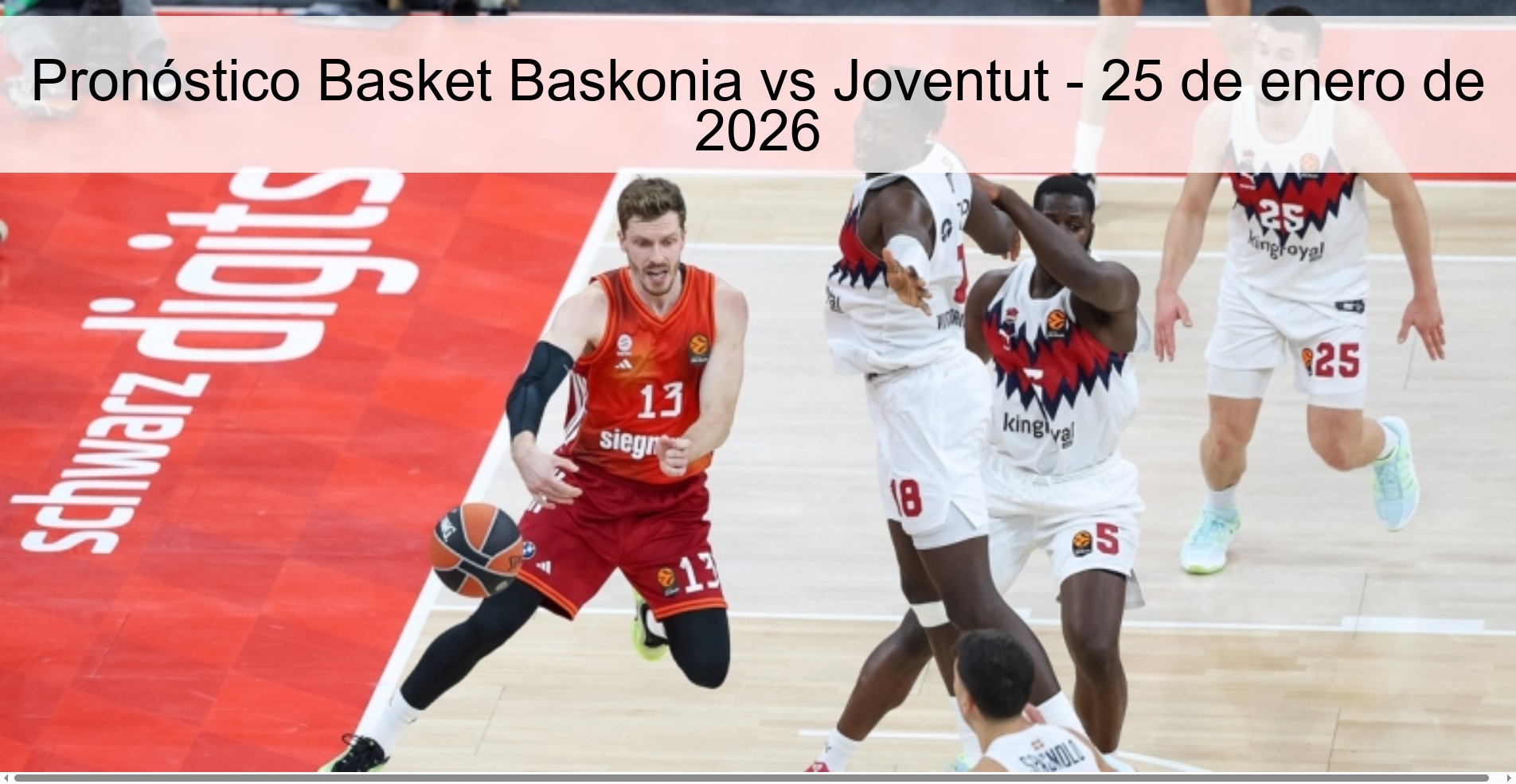 Pronóstico Basket Baskonia vs Joventut - 25 de enero de 2026