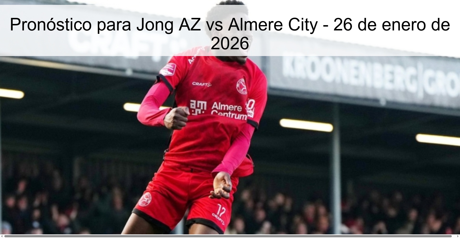 Prediction for Jong AZ vs Almere City – January 26, 2026