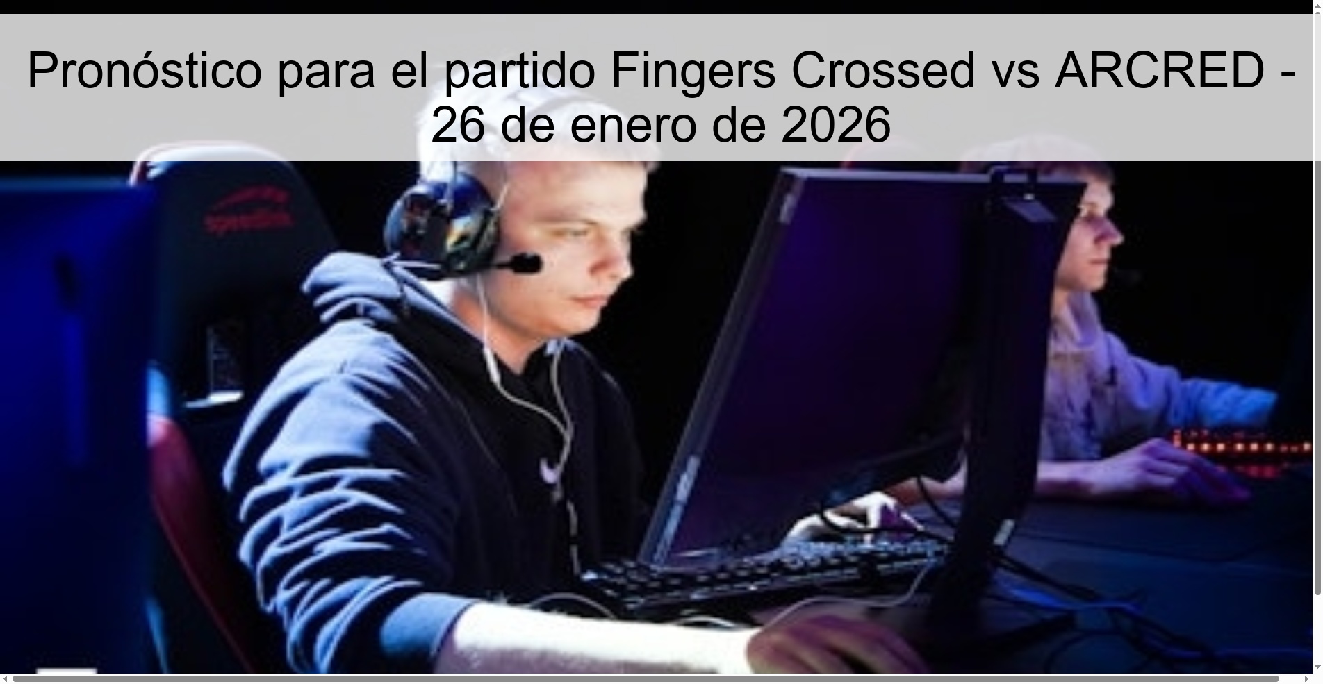 Prediction for the match Fingers Crossed vs ARCRED - January 26, 2026