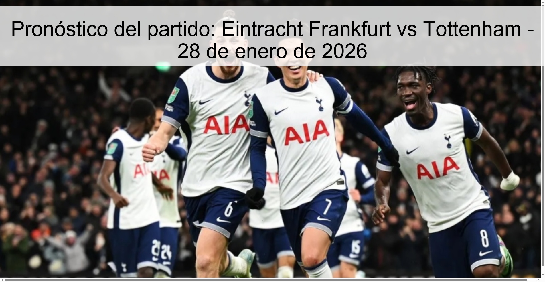 Match Prediction: Eintracht Frankfurt vs Tottenham – January 28, 2026