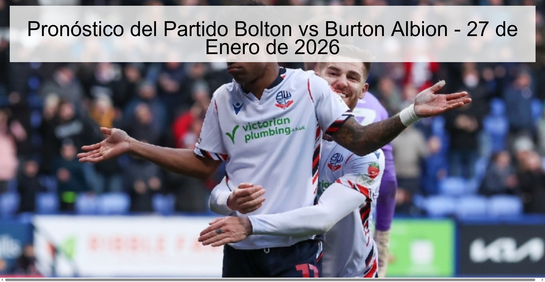 Pronóstico del Partido Bolton vs Burton Albion - 27 de Enero de 2026
