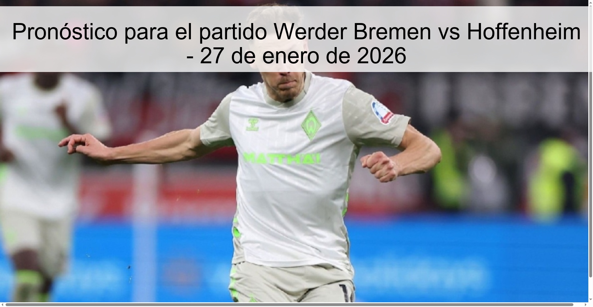 Prediction for the match Werder Bremen vs Hoffenheim - January 27, 2026