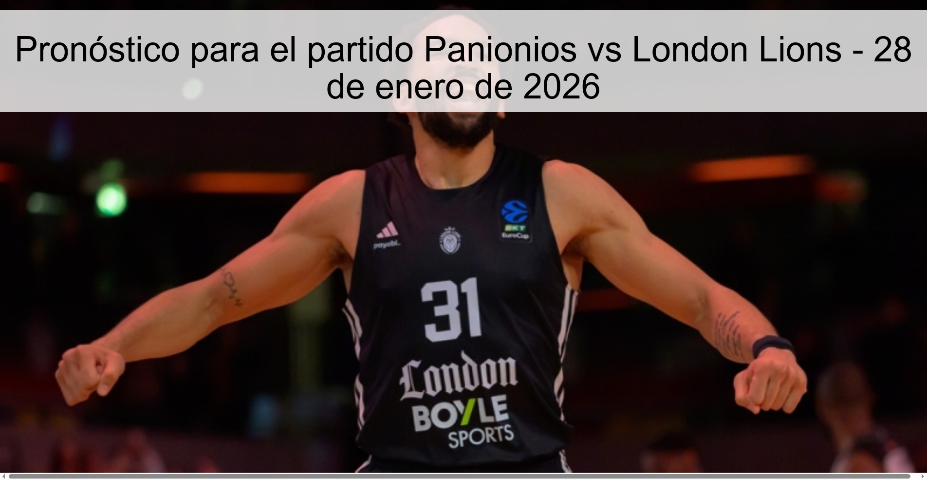 Prediction for the match Panionios vs London Lions - January 28, 2026