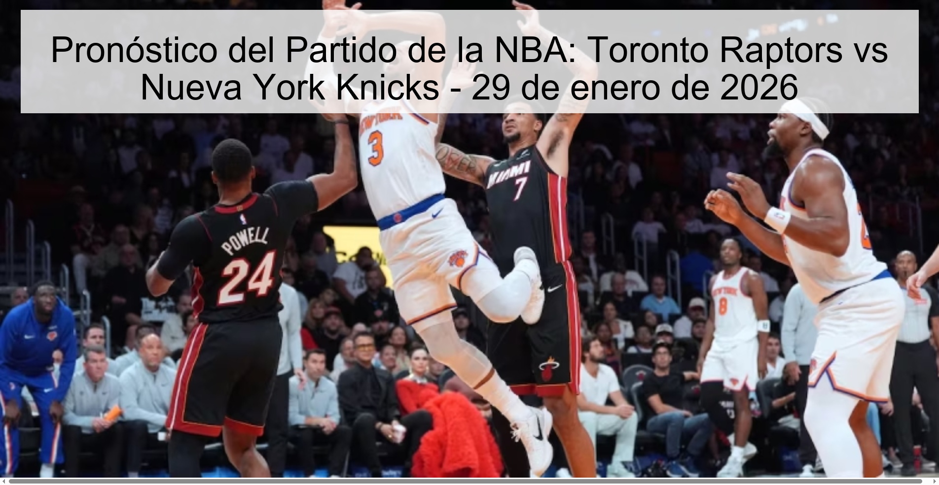 NBA Game Prediction: Toronto Raptors vs New York Knicks - January 29, 2026