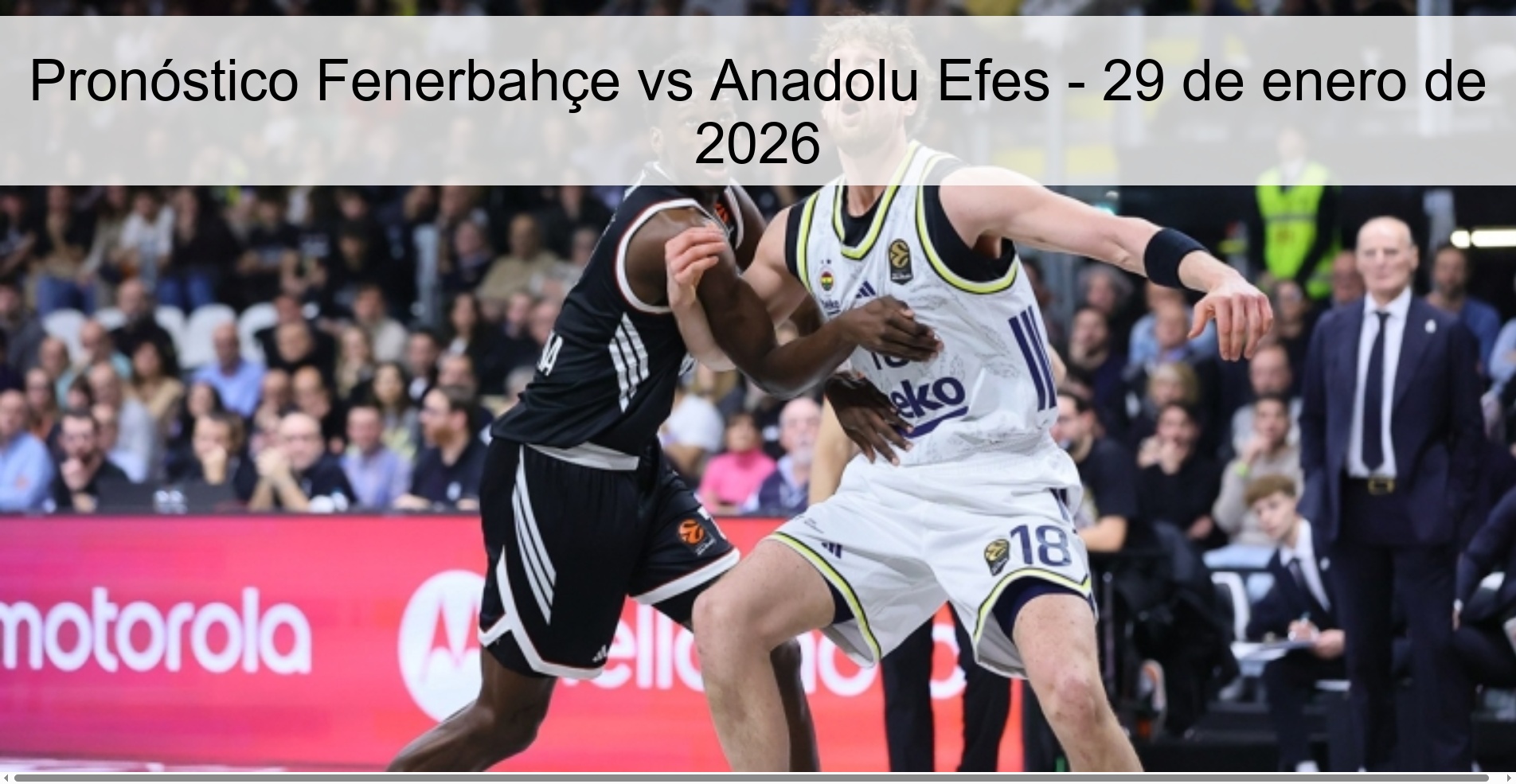 Fenerbahçe vs Anadolu Efes Prediction – January 29, 2026