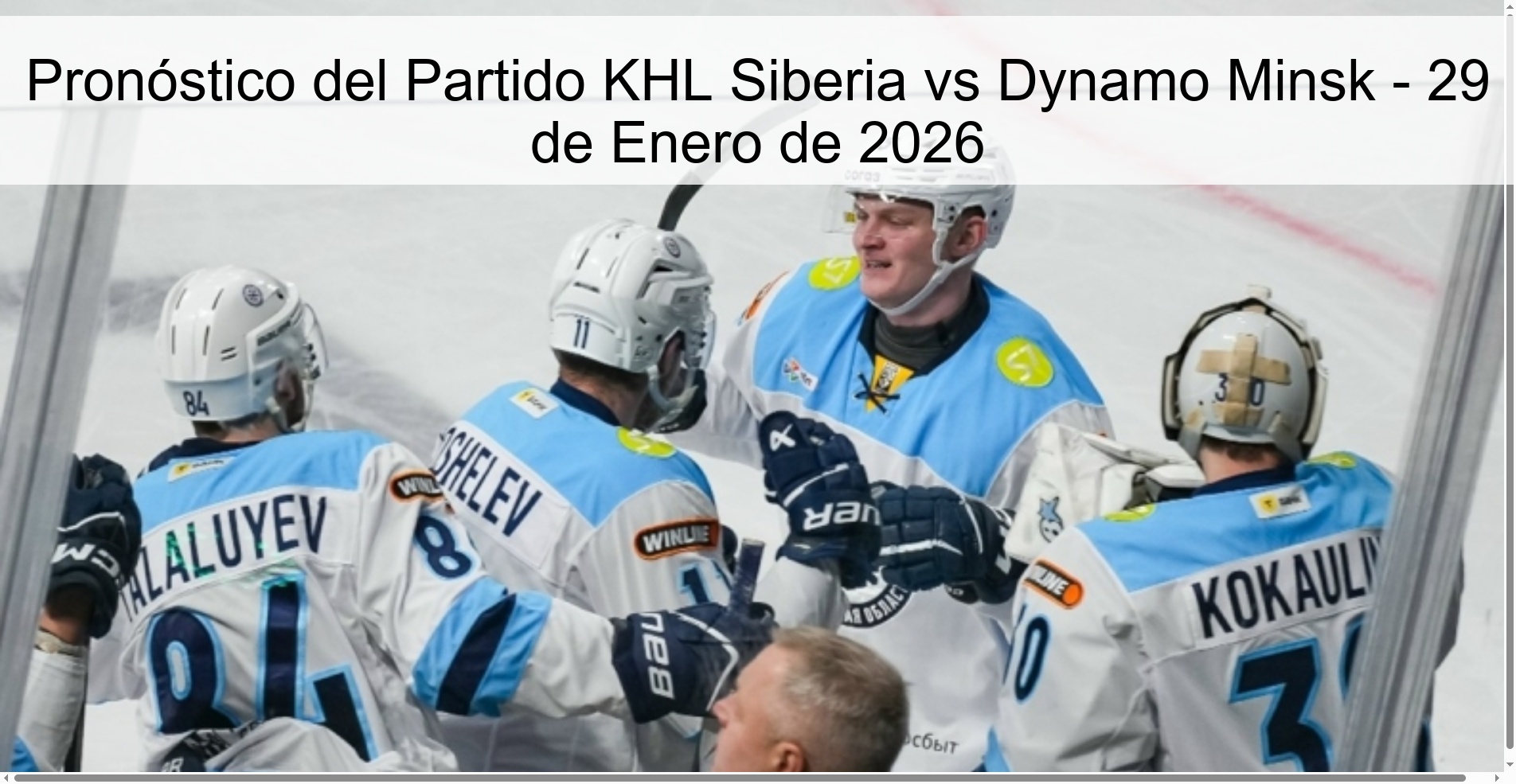 KHL Siberia vs Dynamo Minsk Prediction – January 29, 2026