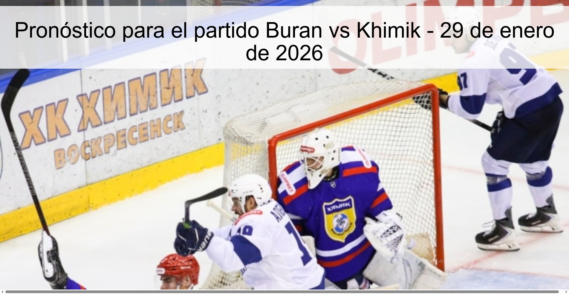 Prediction for the match Buran vs Khimik - January 29, 2026