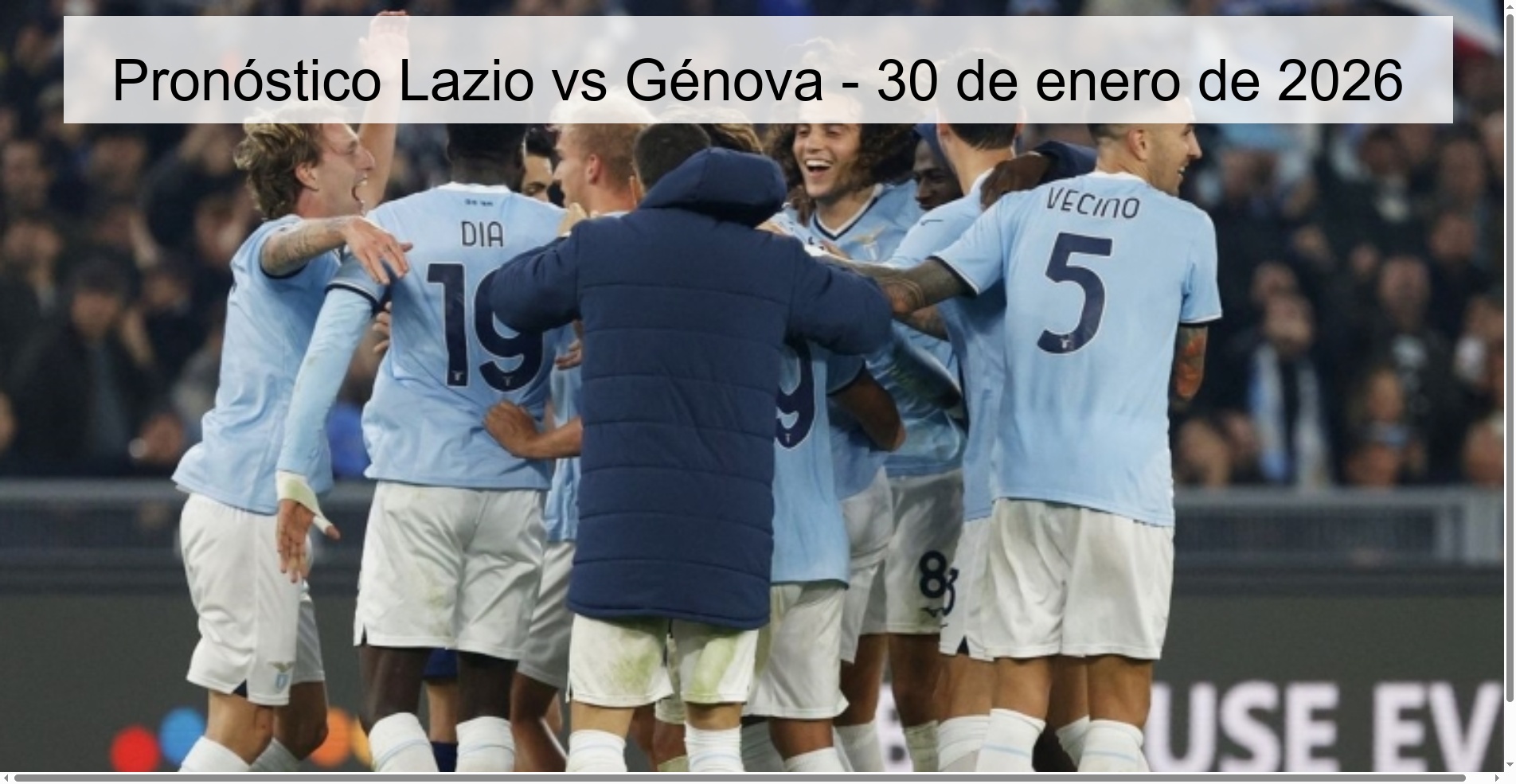 Pronóstico Lazio vs Génova - 30 de enero de 2026