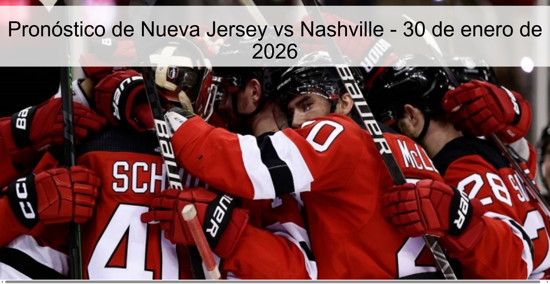 New Jersey vs Nashville Prediction – January 30, 2026