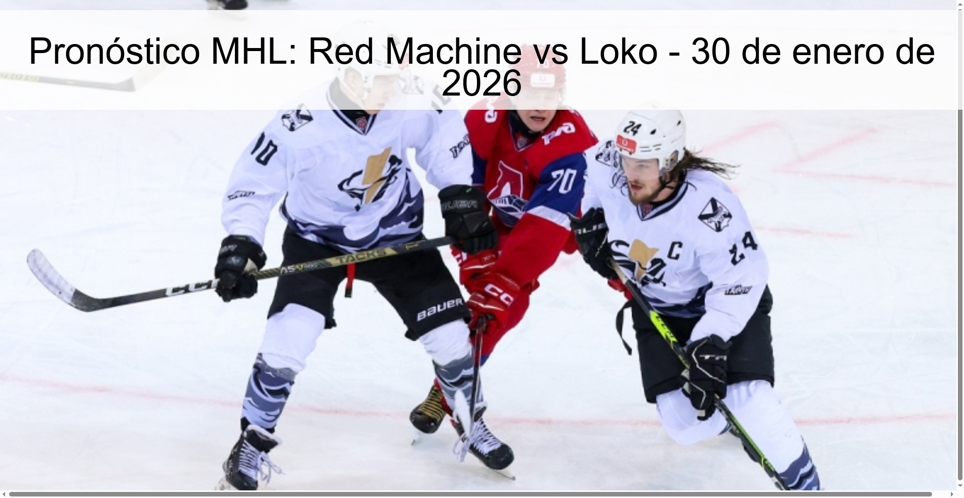 MHL Prediction: Red Machine vs Loko – January 30, 2026