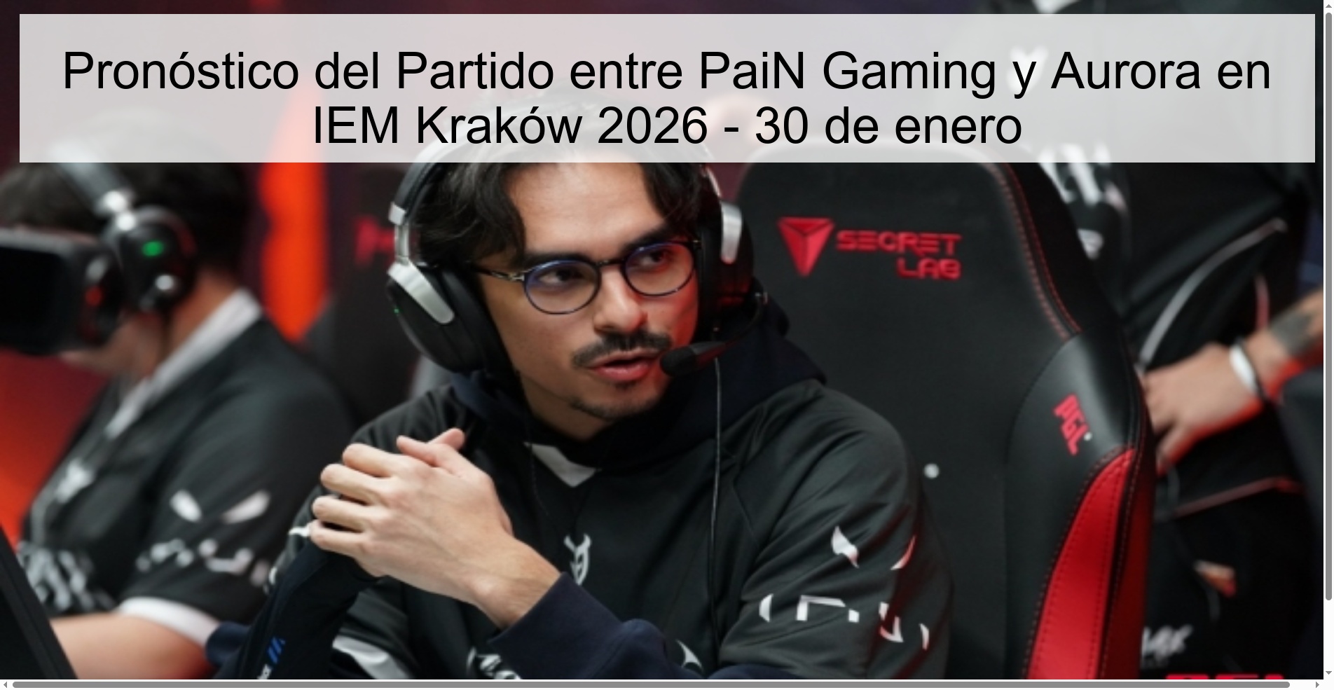Match Prediction between PaiN Gaming and Aurora at IEM Kraków 2026 - January 30