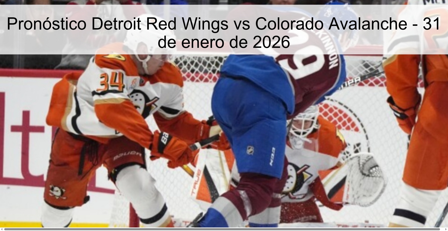 Detroit Red Wings vs Colorado Avalanche Prediction – January 31, 2026