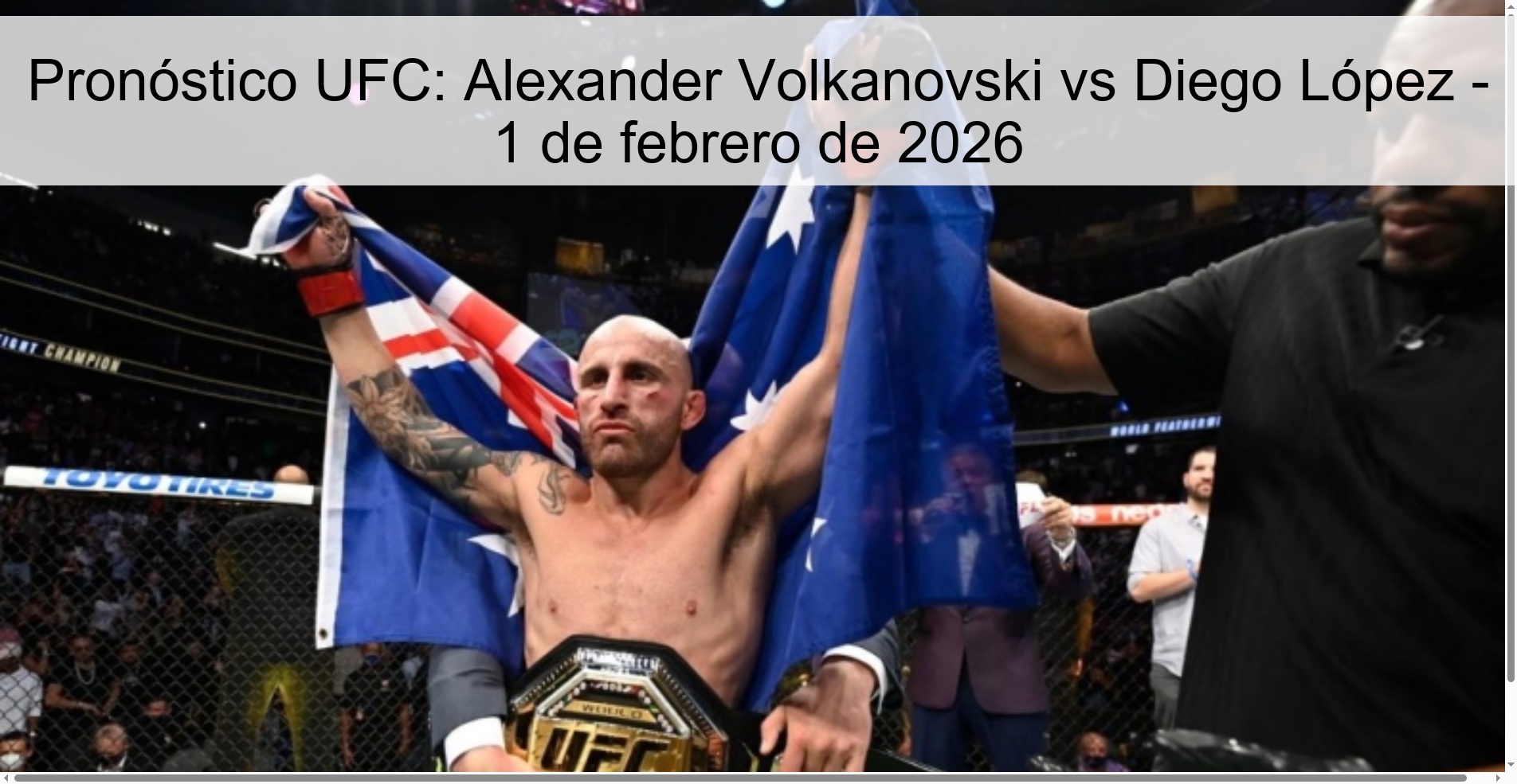 Pronóstico UFC: Alexander Volkanovski vs Diego López - 1 de febrero de 2026