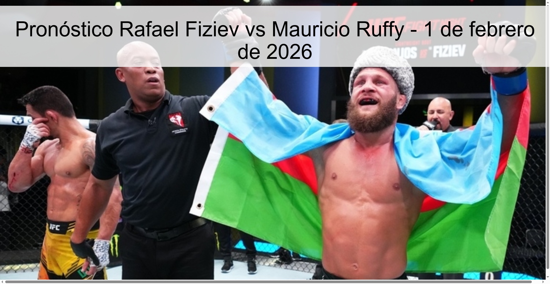 Rafael Fiziev vs Mauricio Ruffy Prediction – February 1, 2026 Rafael Fiziev vs Mauricio Ruffy Prediction – February 1, 2026