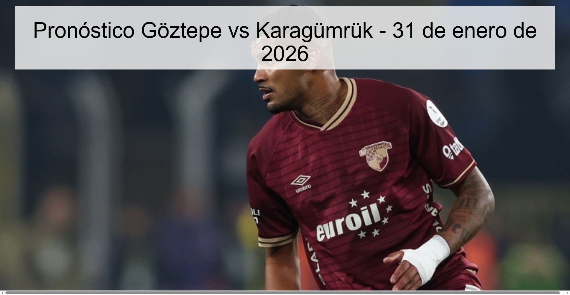 Göztepe vs Karagümrük Prediction – January 31, 2026