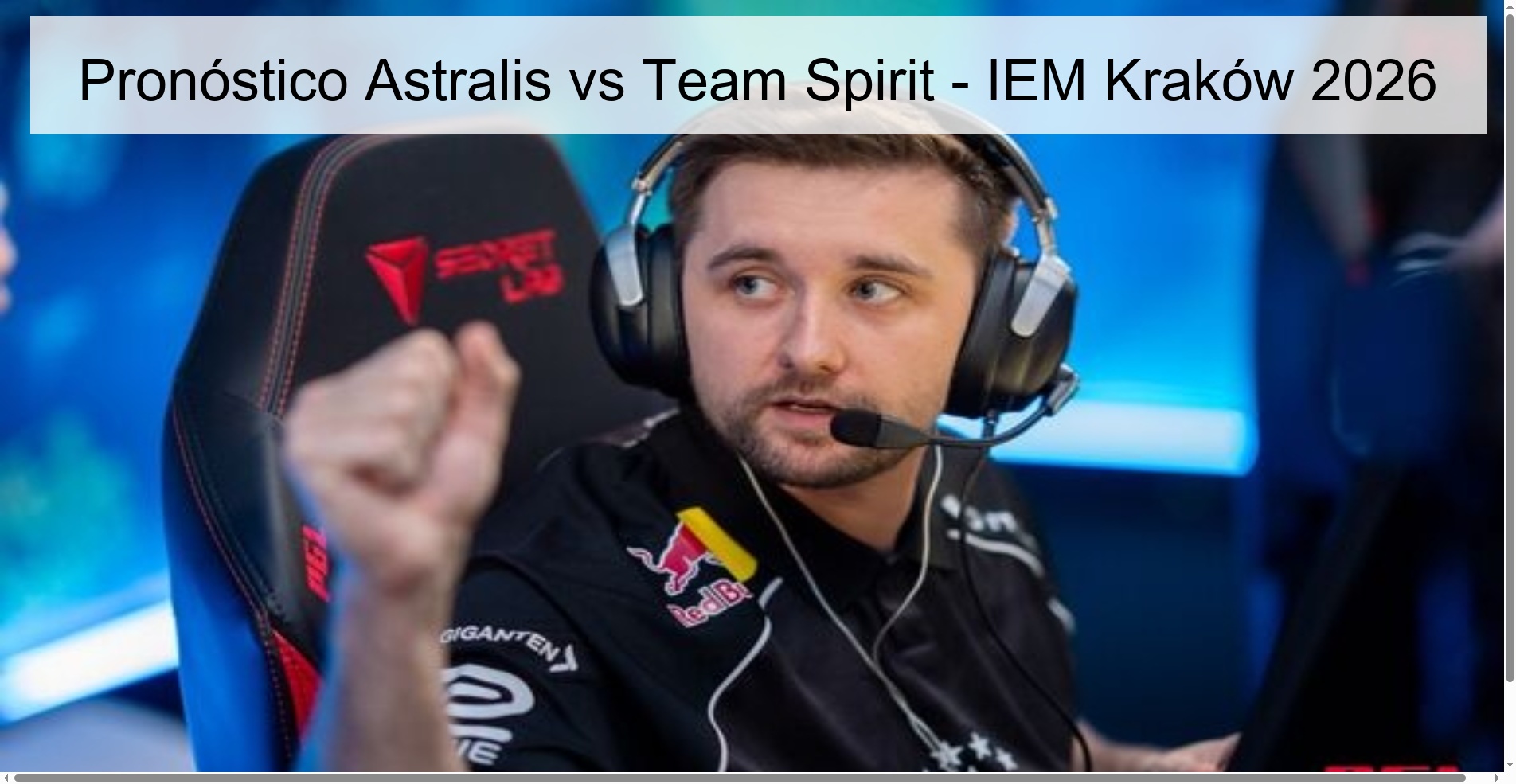 Pronóstico Astralis vs Team Spirit - IEM Kraków 2026