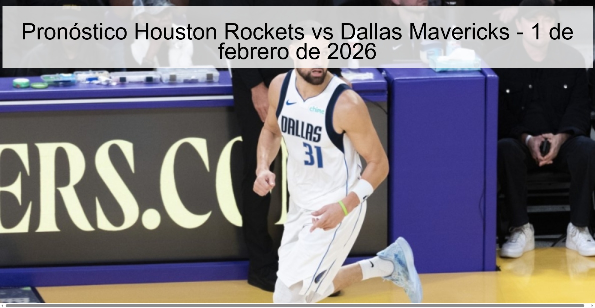 Houston Rockets vs Dallas Mavericks Prediction – February 1, 2026