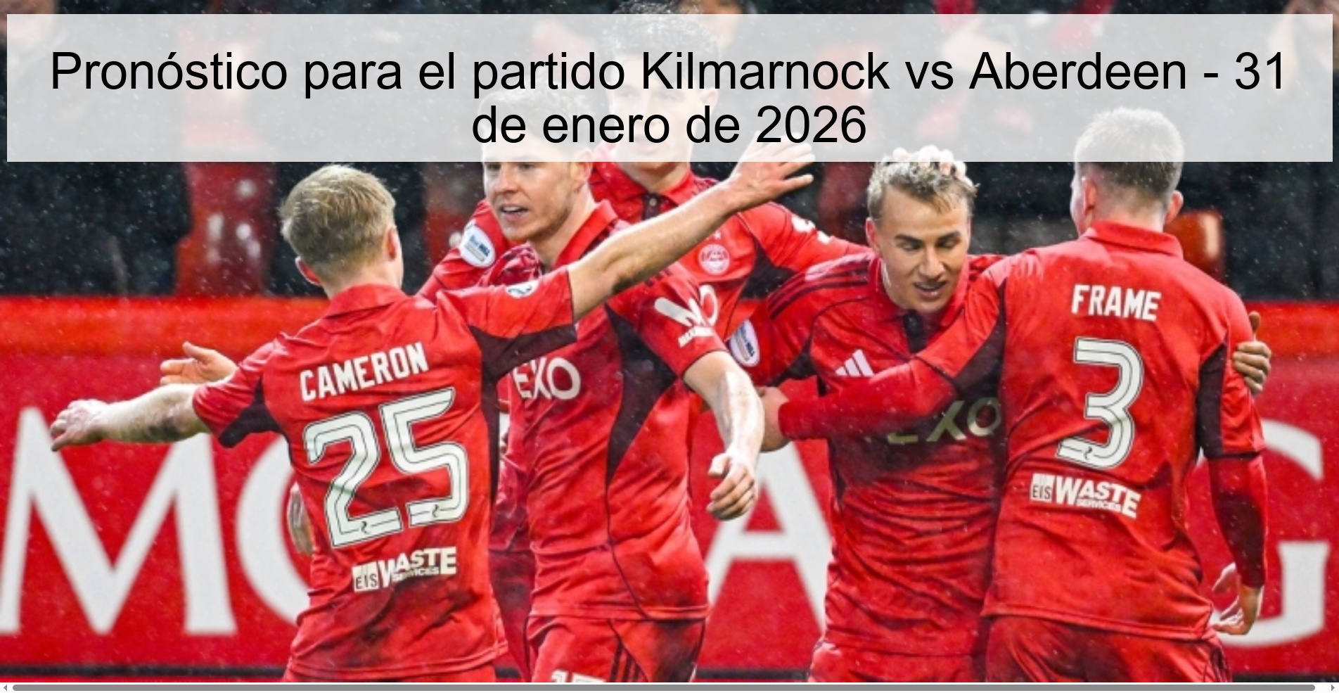 Pronóstico para el partido Kilmarnock vs Aberdeen - 31 de enero de 2026