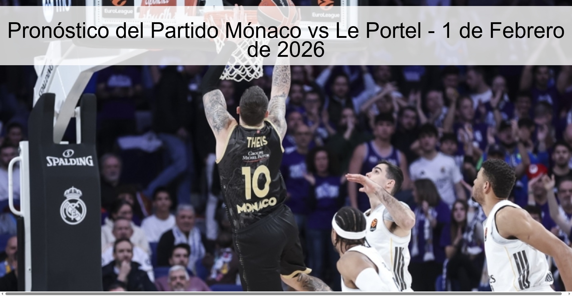 Monaco vs Le Portel Match Prediction - February 1, 2026