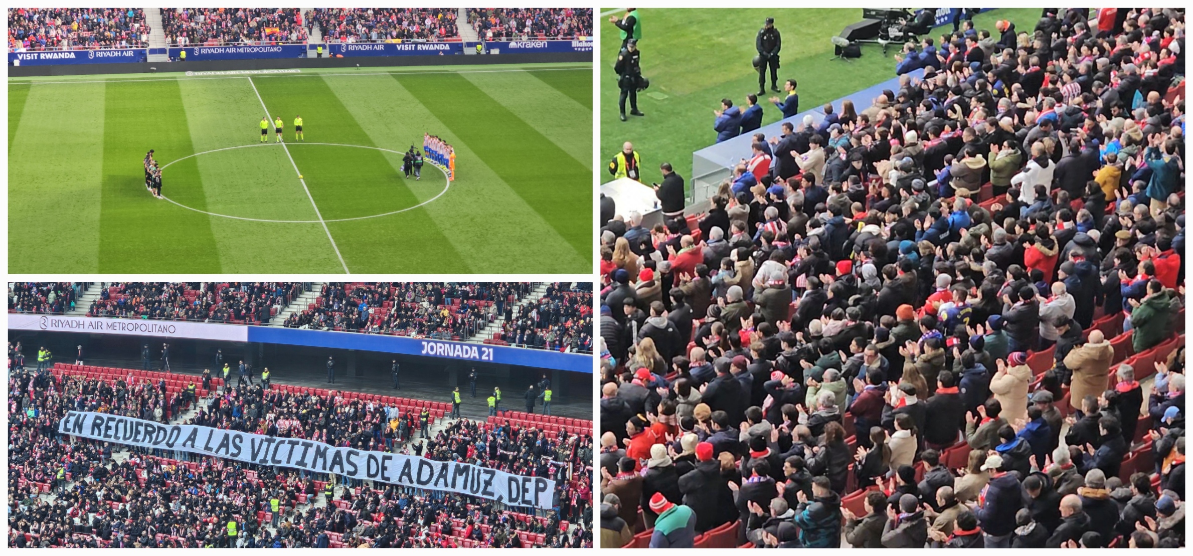 Tribute and tension in the Metropolitano: football in the midst of the tragic memory of the train accidents of the month