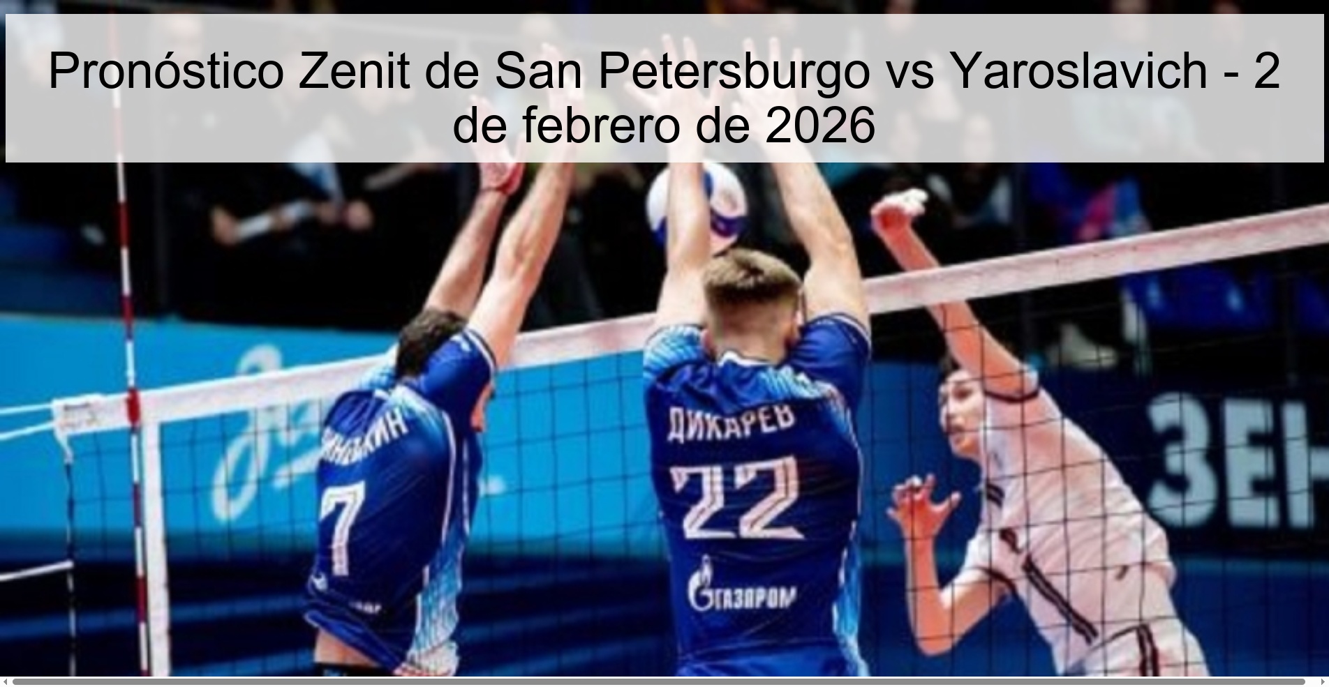 Pronóstico Zenit de San Petersburgo vs Yaroslavich - 2 de febrero de 2026 Pronóstico Zenit de San Petersburgo vs Yaroslavich - 2 de febrero de 2026