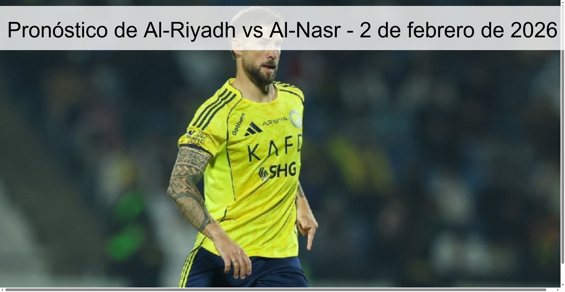 Pronóstico de Al-Riyadh vs Al-Nasr - 2 de febrero de 2026