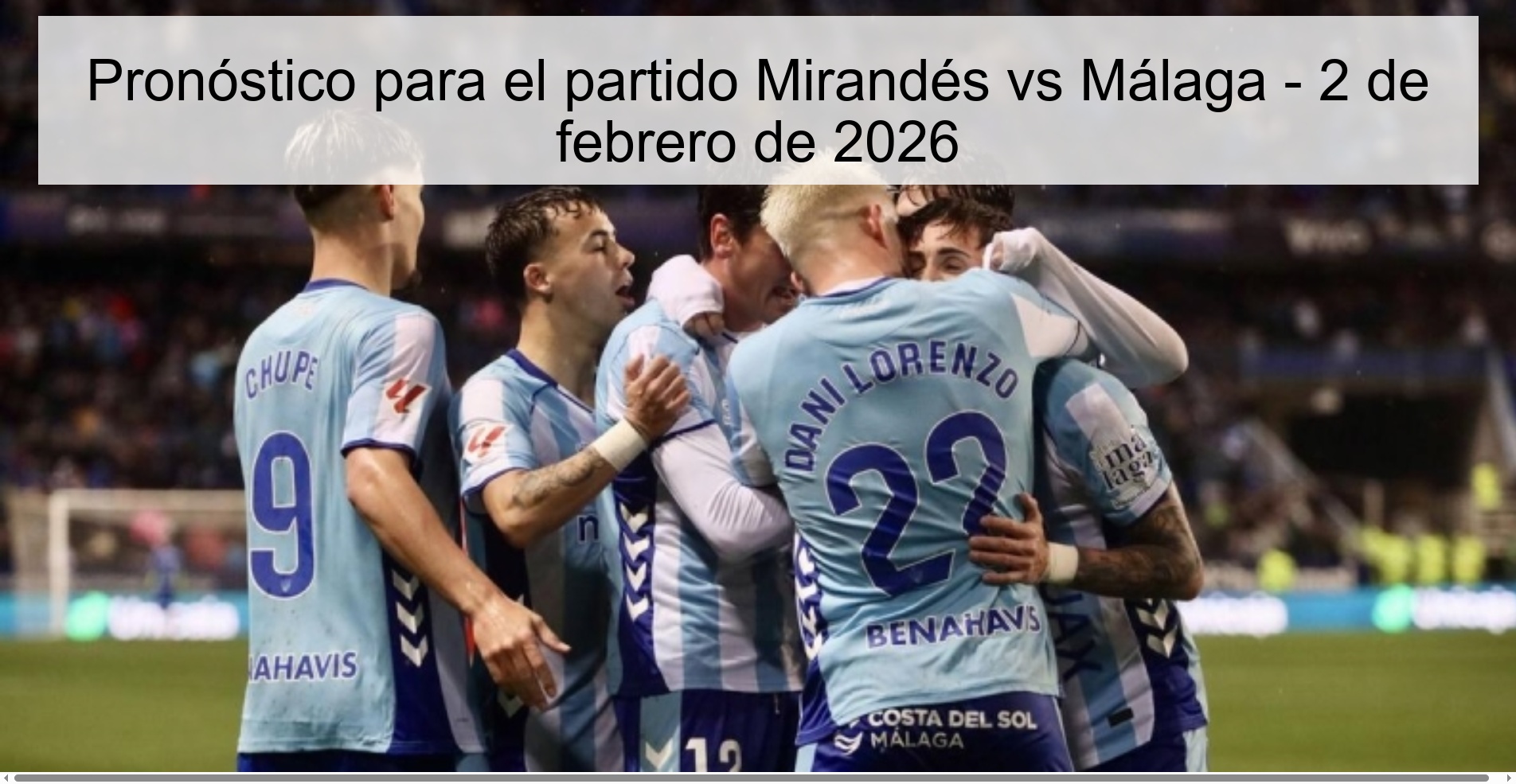 Pronóstico para el partido Mirandés vs Málaga - 2 de febrero de 2026