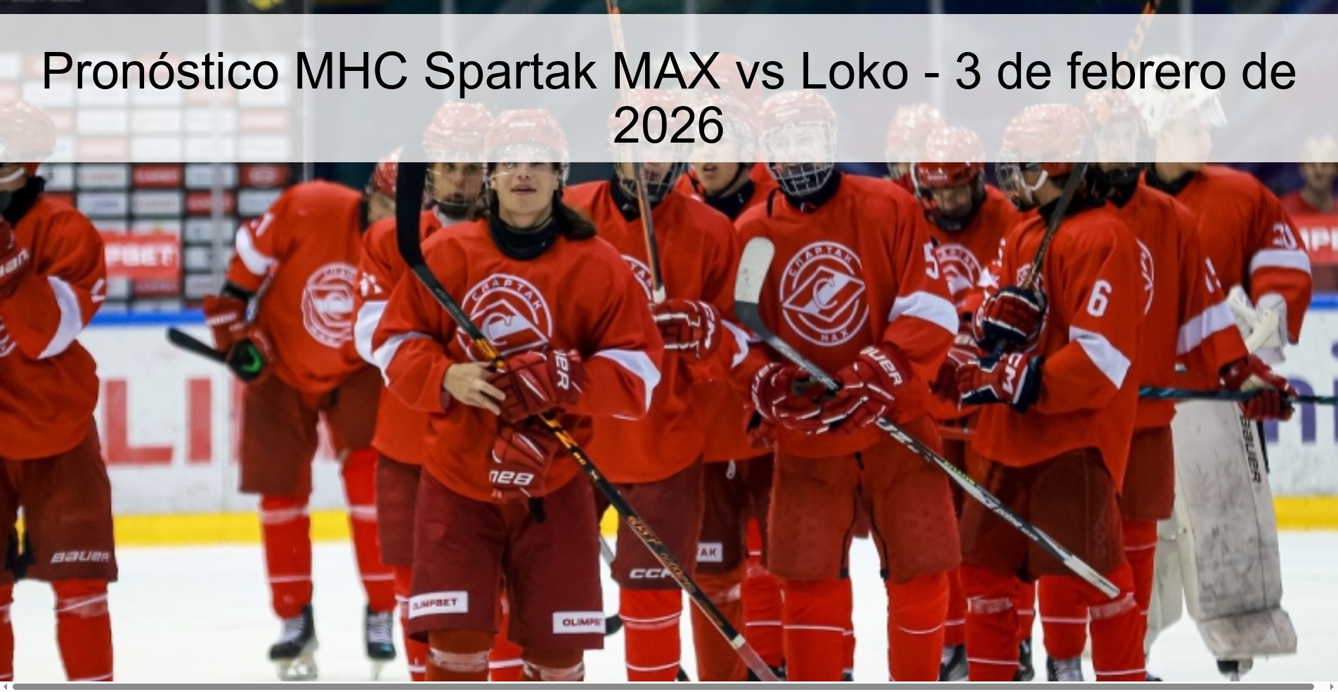 MHC Spartak MAX vs Loko Prediction – February 3, 2026