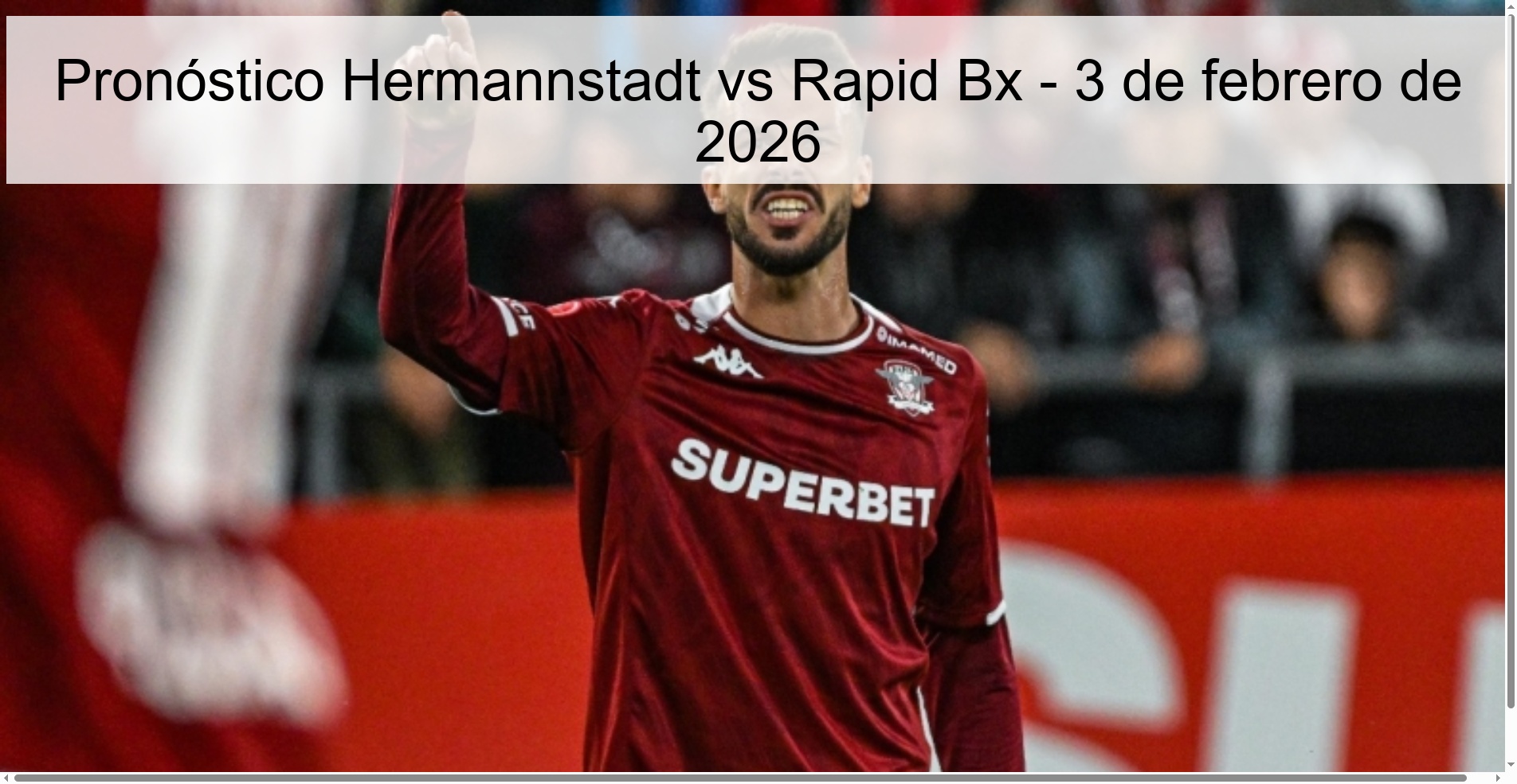 Pronóstico Hermannstadt vs Rapid Bx - 3 de febrero de 2026