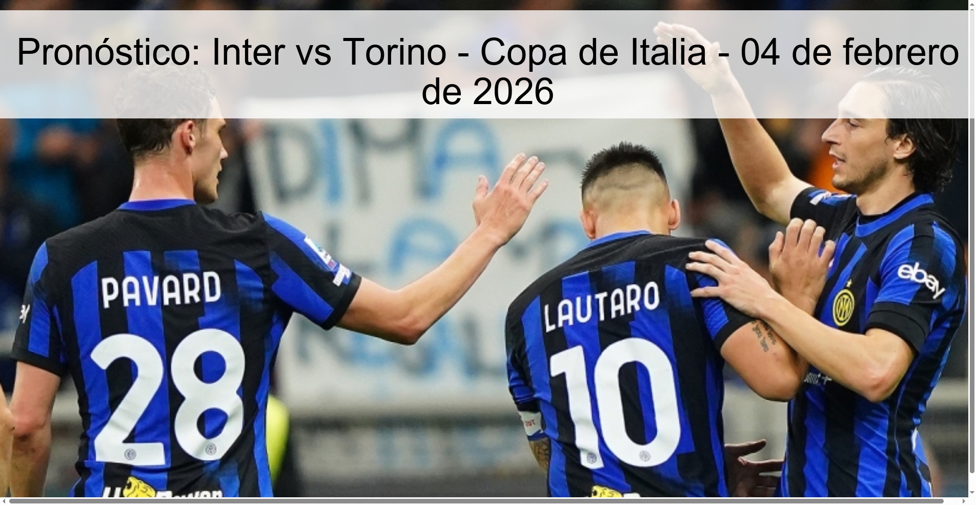 Prediction: Inter vs Torino - Italian Cup - February 4, 2026