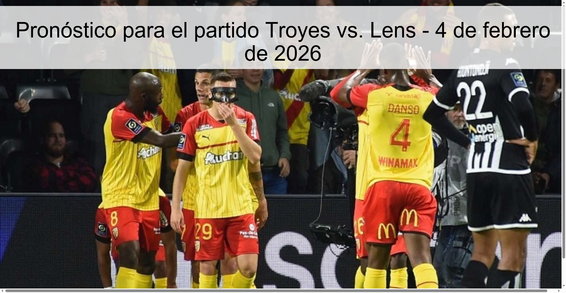 Prediction for the match Troyes vs. Lens - February 4, 2026