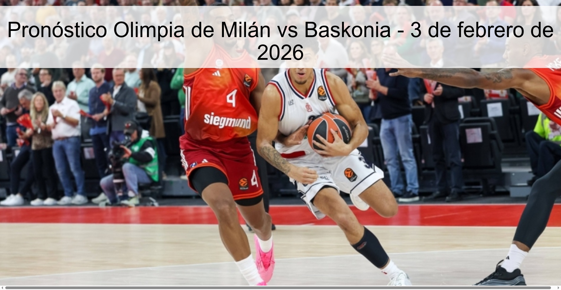 Pronóstico Olimpia de Milán vs Baskonia - 3 de febrero de 2026