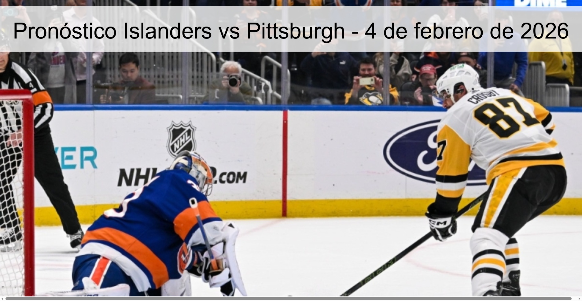 Pronóstico Islanders vs Pittsburgh - 4 de febrero de 2026