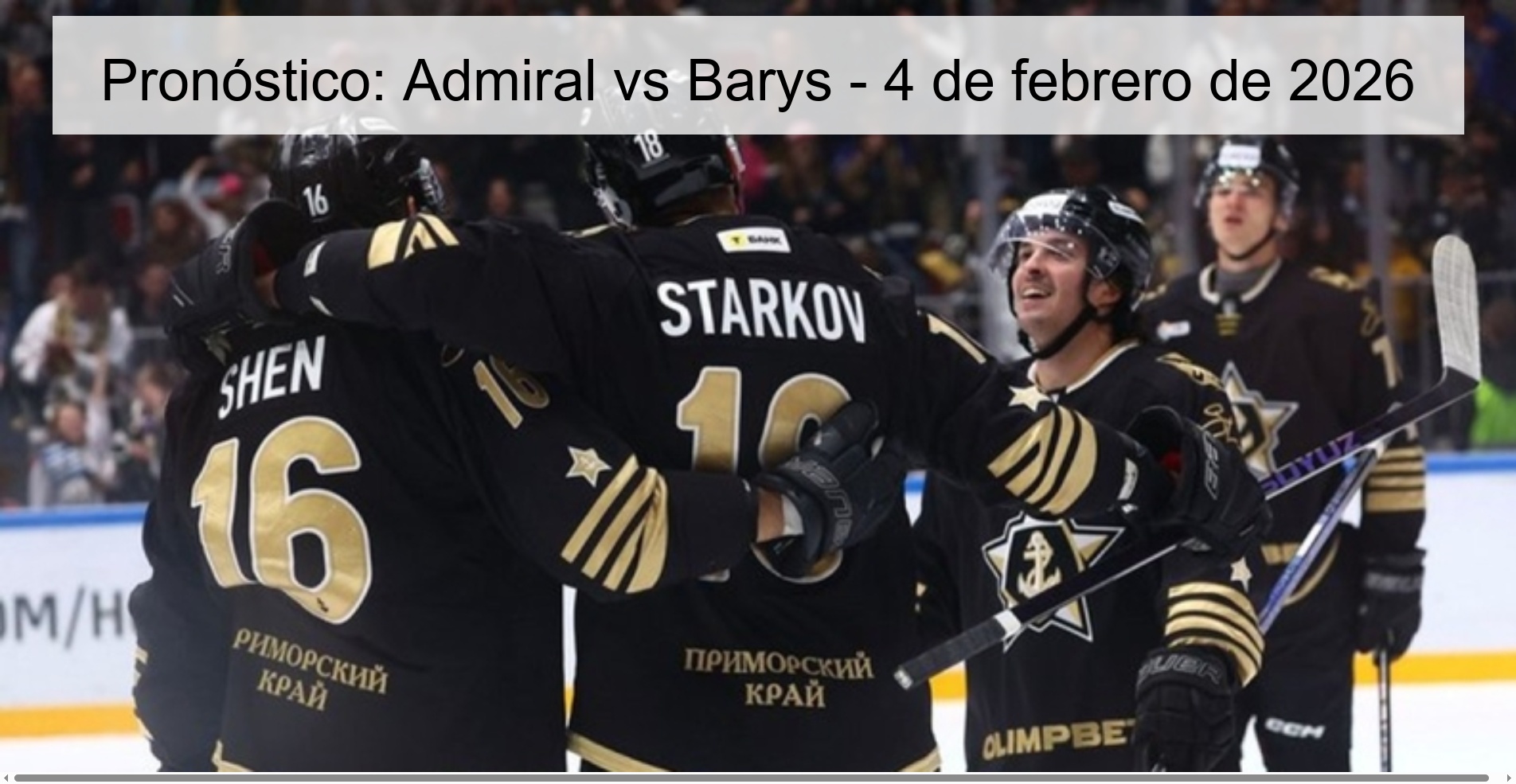 Pronóstico: Admiral vs Barys - 4 de febrero de 2026 Pronóstico: Admiral vs Barys - 4 de febrero de 2026