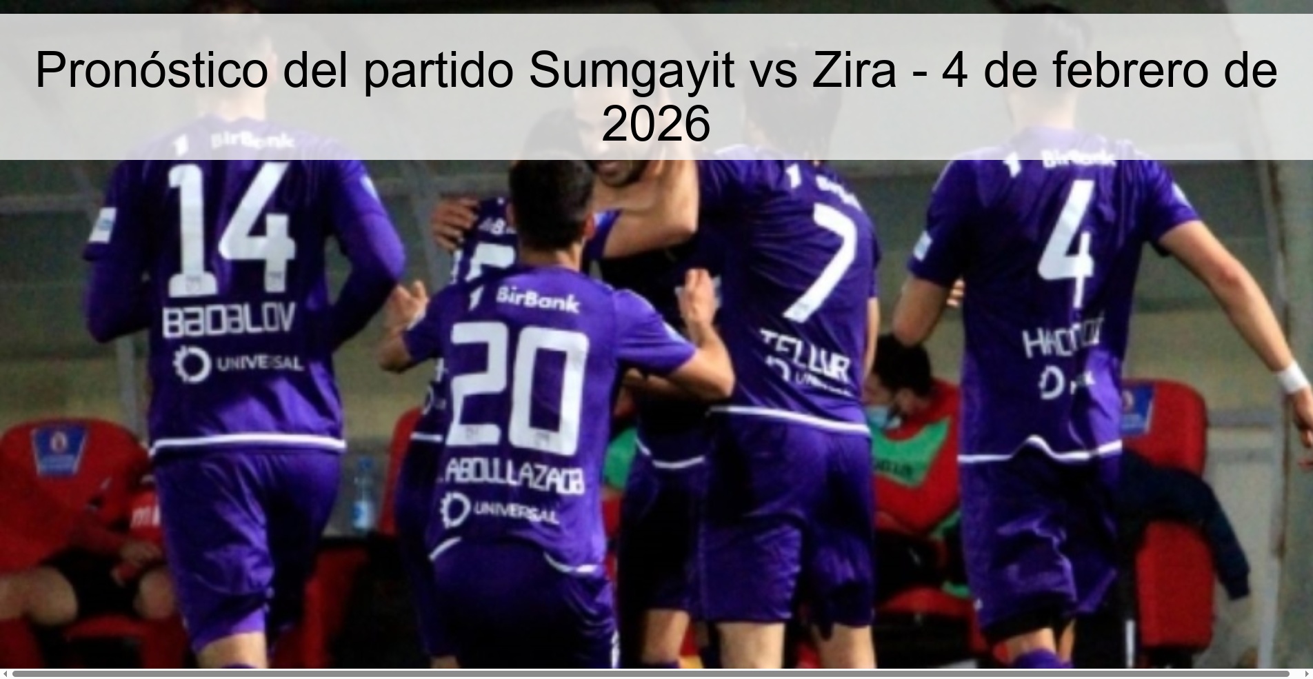 Sumgayit vs Zira Prediction – February 4, 2026