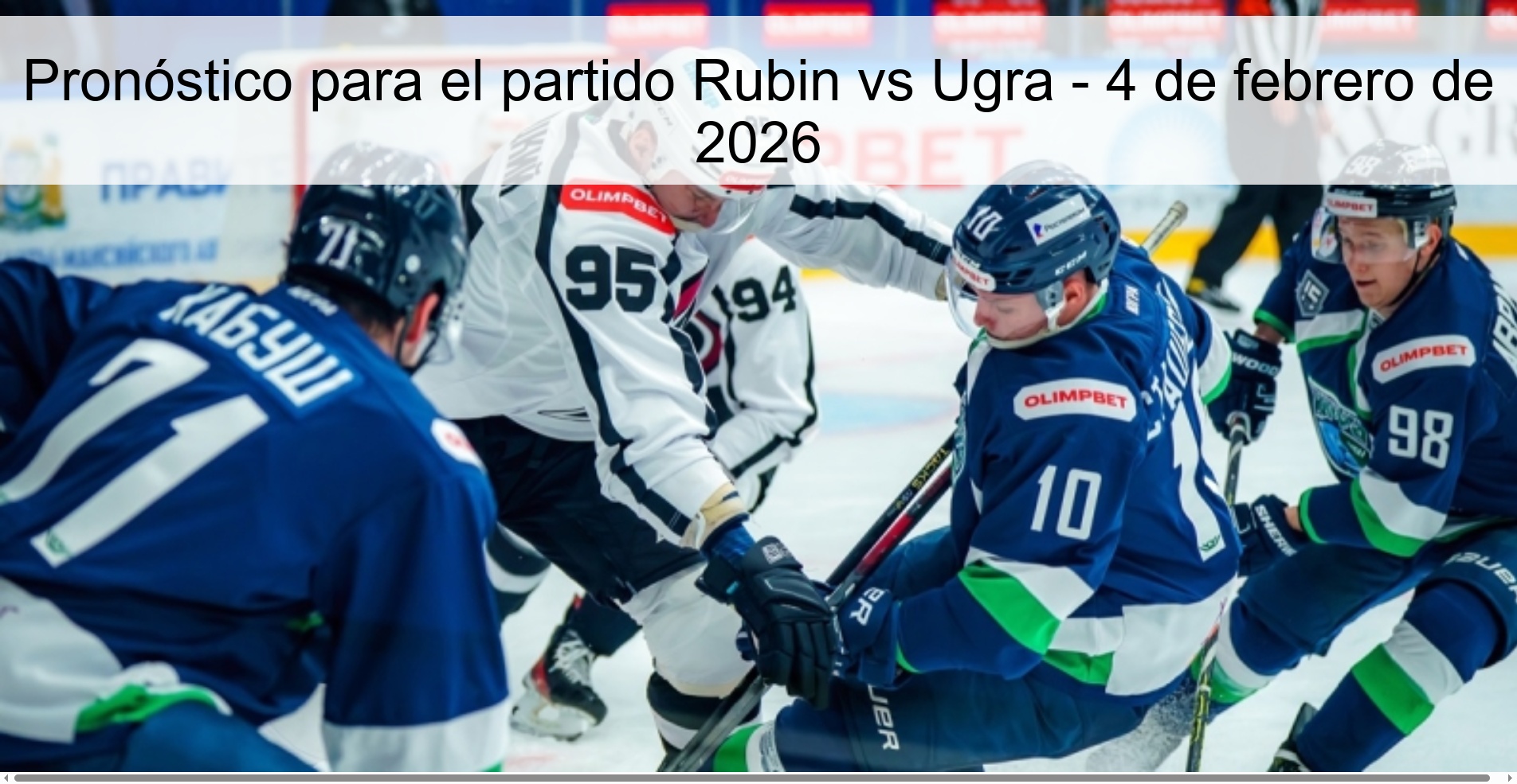 Prediction for the match Rubin vs Ugra - February 4, 2026