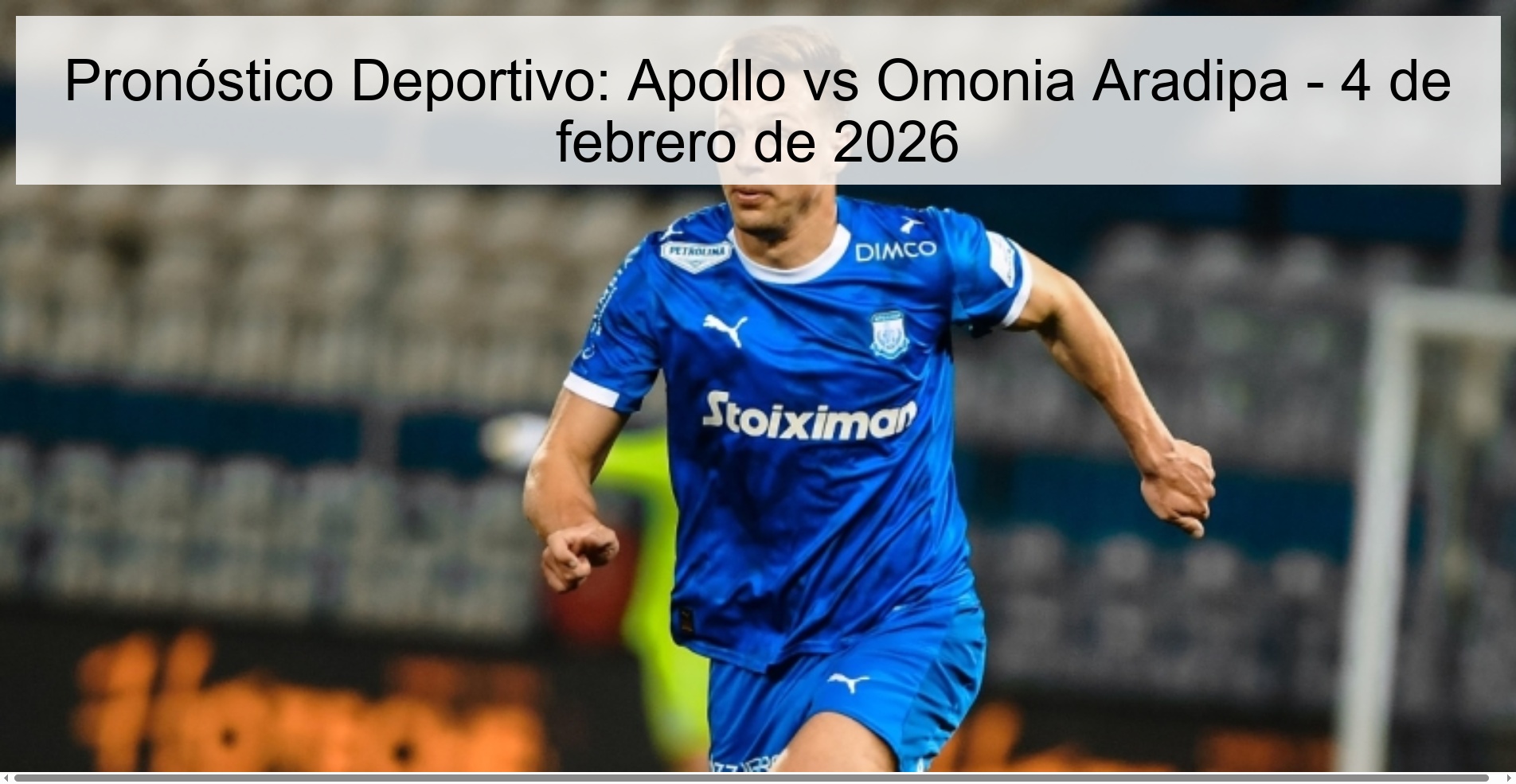 Sports Prediction: Apollo vs Omonia Aradipa - February 4, 2026