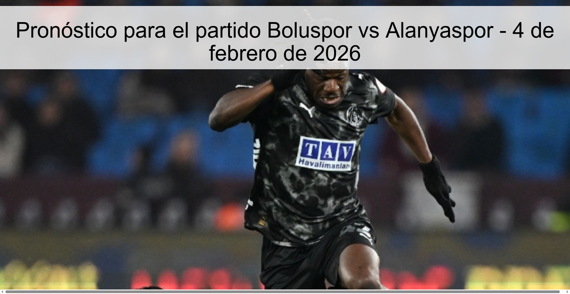 Prediction for the match Boluspor vs Alanyaspor - February 4, 2026
