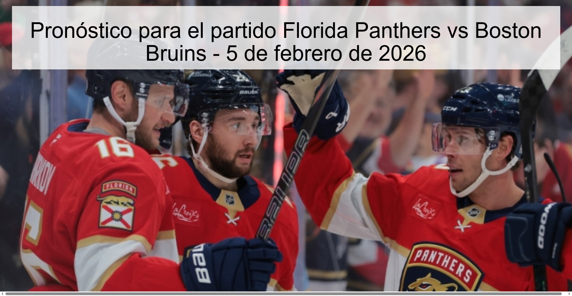 Prediction for the Florida Panthers vs Boston Bruins match - February 5, 2026
