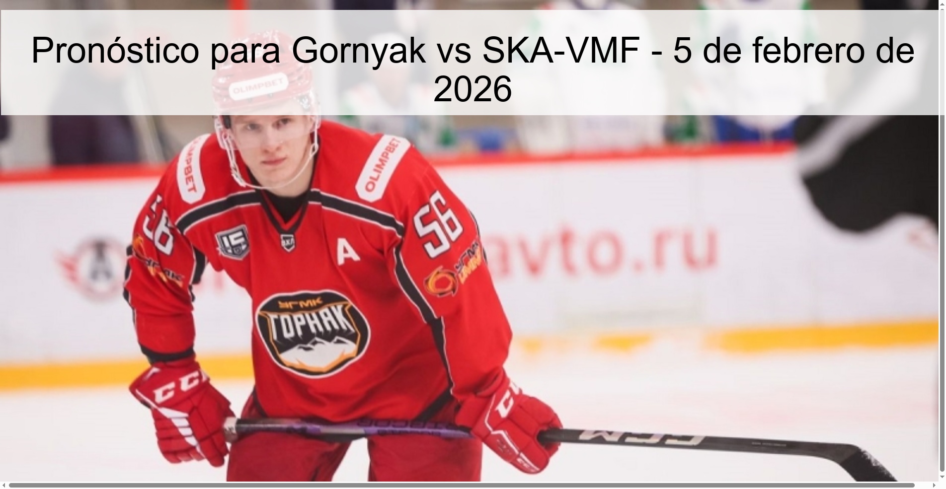 Pronóstico para Gornyak vs SKA-VMF - 5 de febrero de 2026