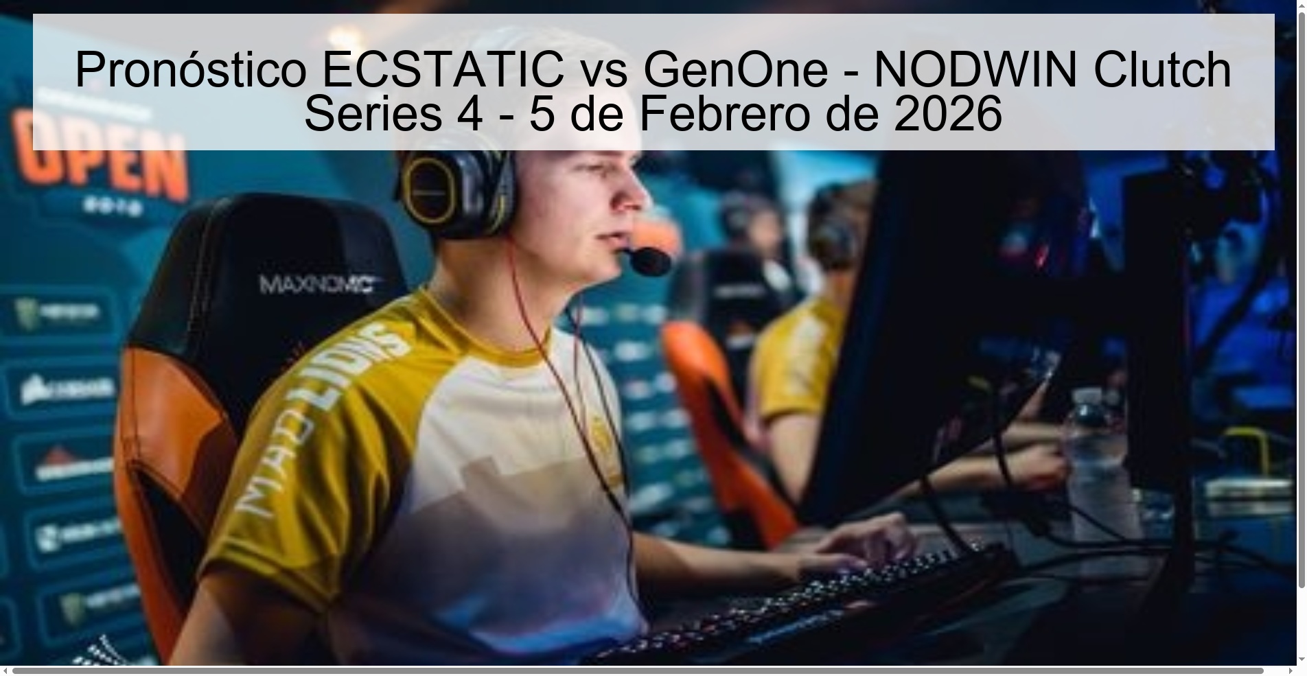 ECSTATIC vs GenOne Prediction - NODWIN Clutch Series 4 - February 5, 2026