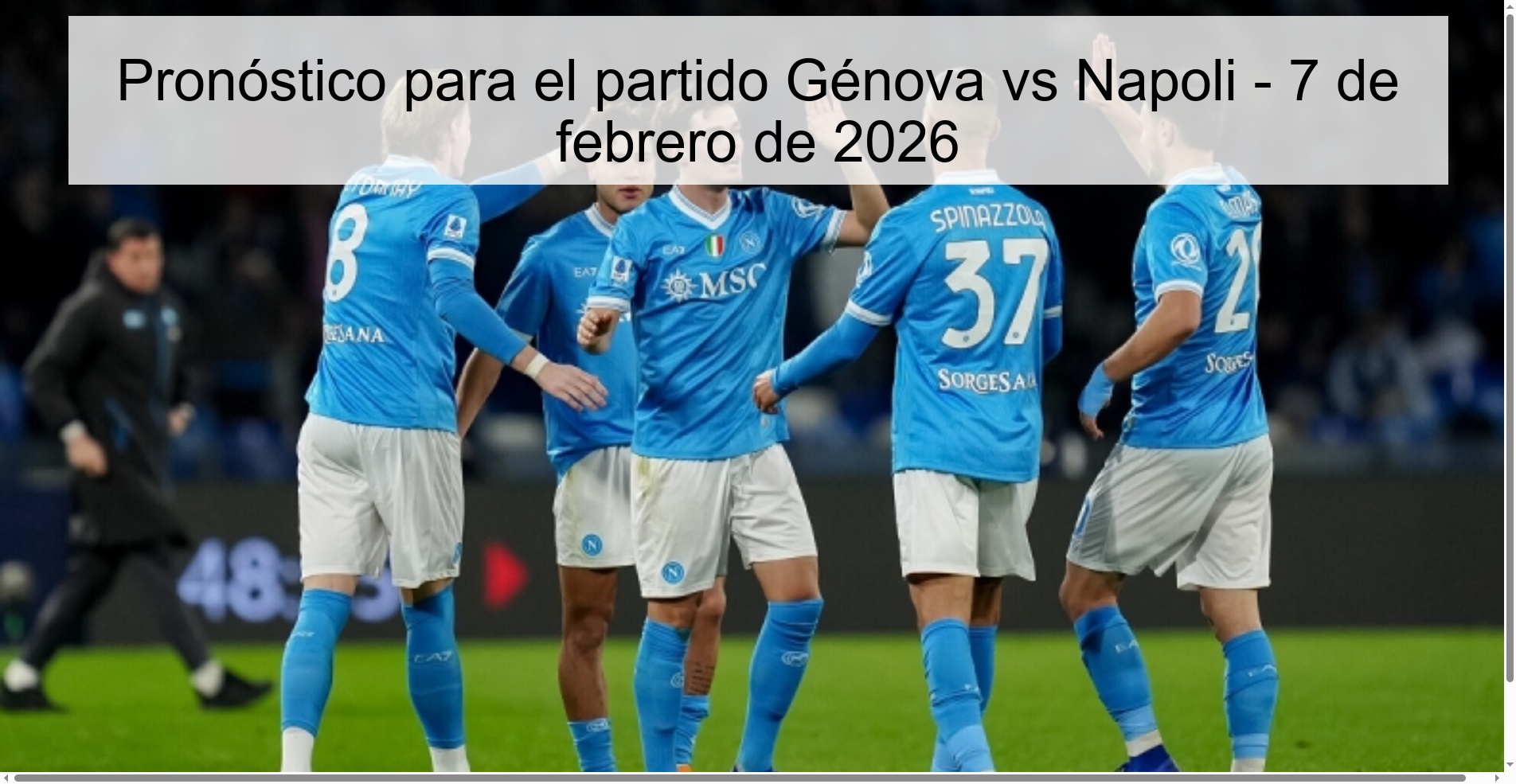Prediction for the match Genoa vs Napoli - February 7, 2026