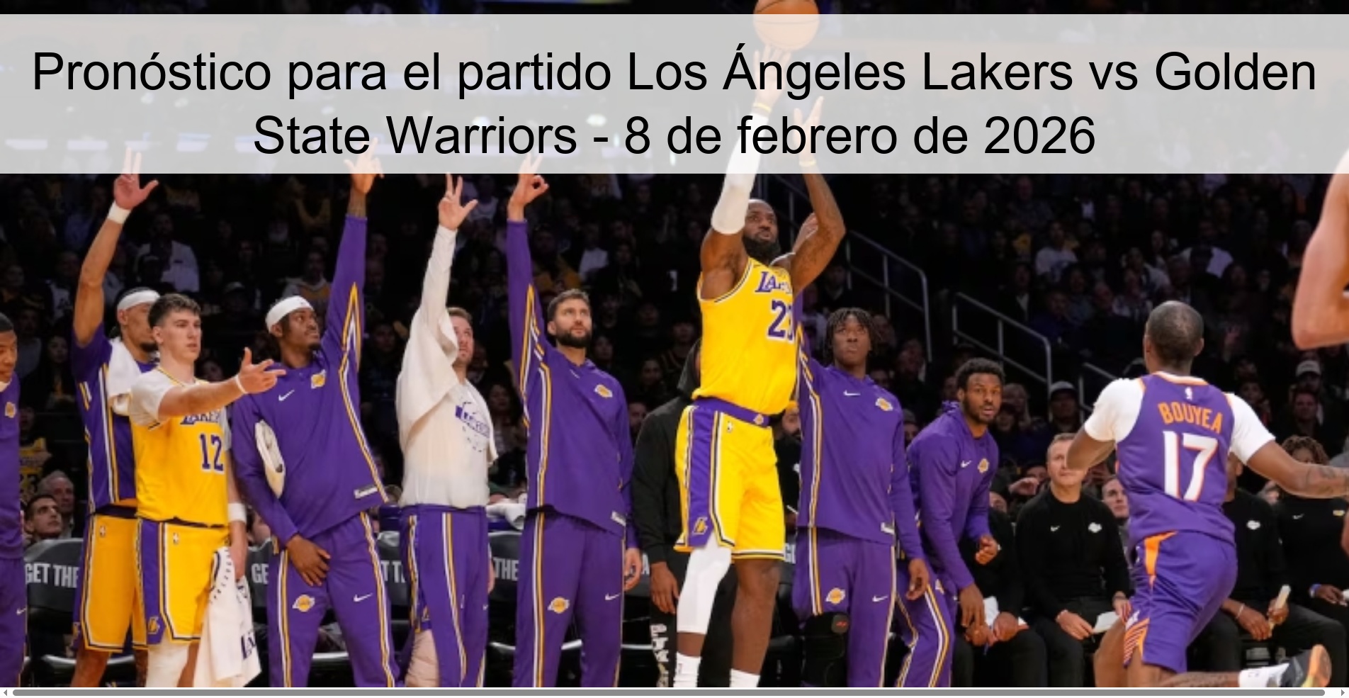 Prediction for the match Los Angeles Lakers vs Golden State Warriors - February 8, 2026