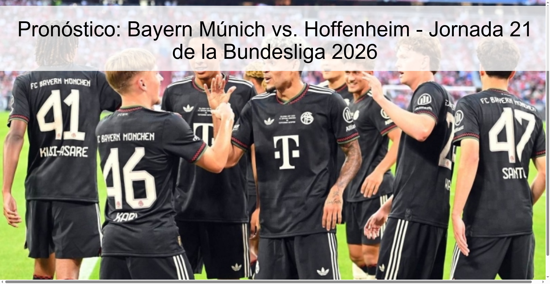 Prediction: Bayern Munich vs. Hoffenheim - Bundesliga Matchday 21 2026