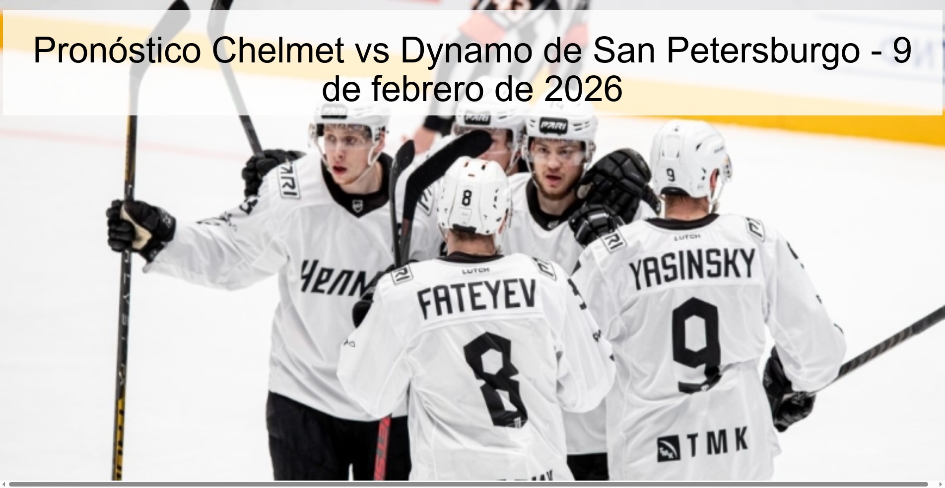 Chelmet vs Dynamo Saint Petersburg Prediction – February 9, 2026