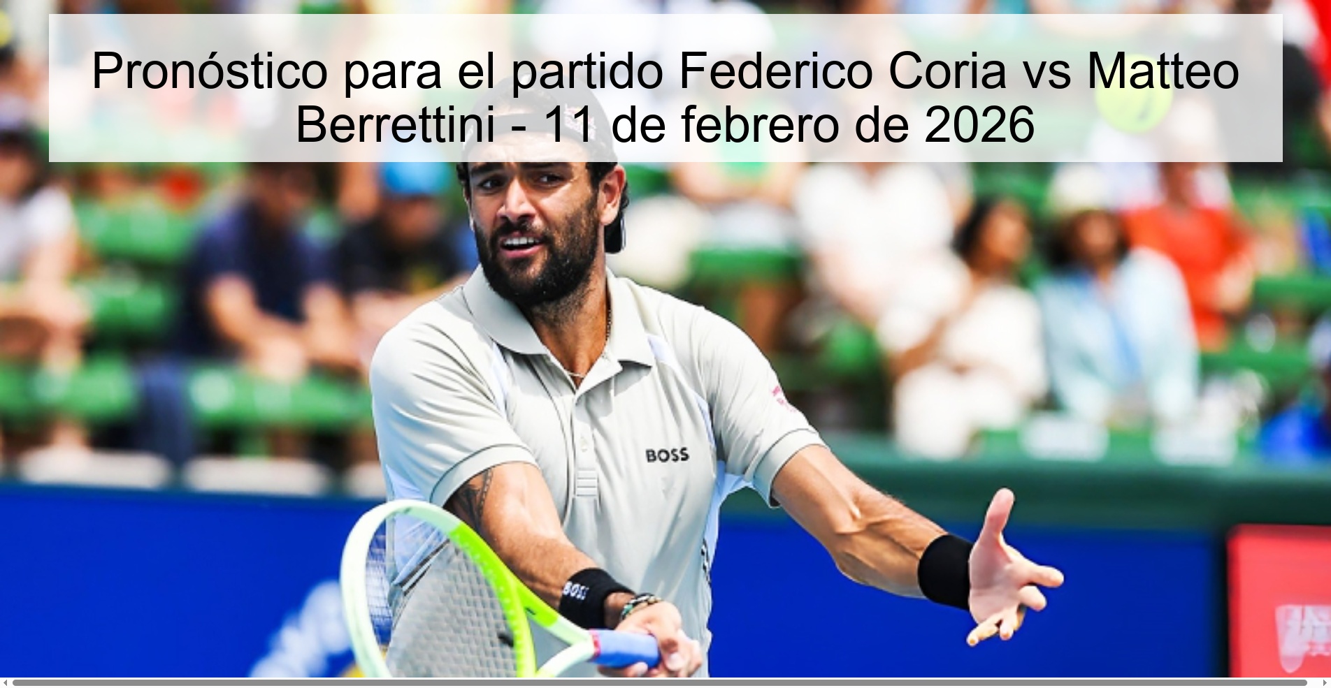 Prediction for the match Federico Coria vs Matteo Berrettini - February 11, 2026 Prediction for the match Federico Coria vs Matteo Berrettini - February 11, 2026