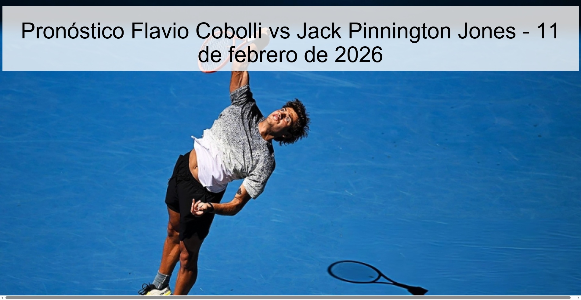 Flavio Cobolli vs Jack Pinnington Jones Prediction – February 11, 2026